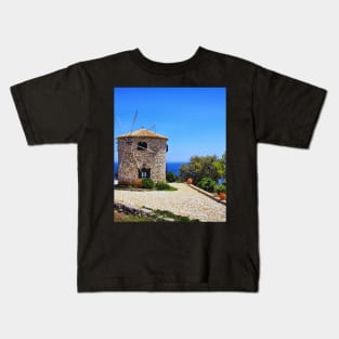 Greek windmill aesthetic Kids T-Shirt